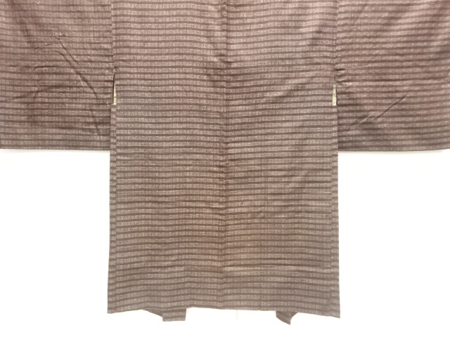 JAPANESE ANTIQUE HAORI / TAISHO ROMAN STYLE / SILK / WOVEN GRID